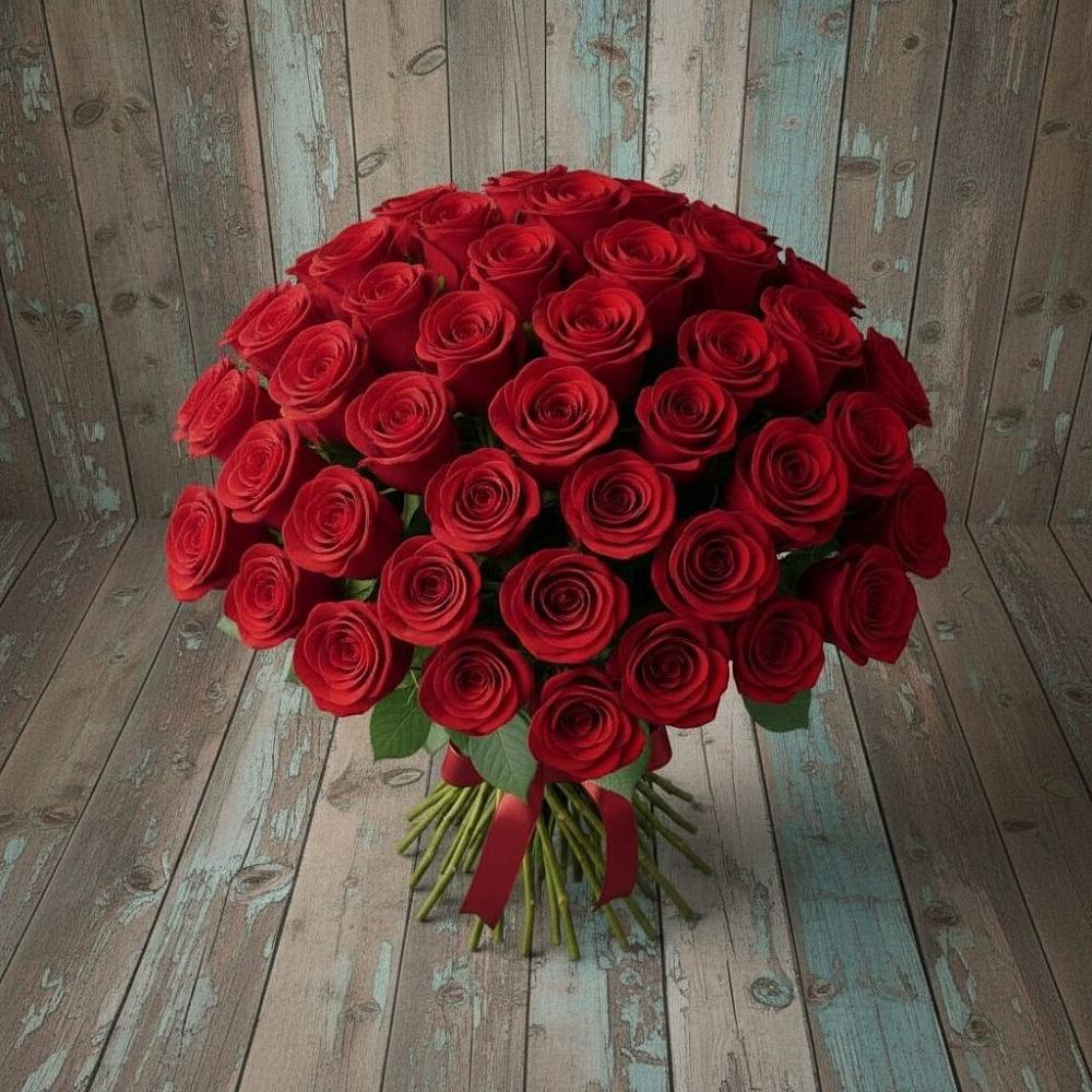 Букет 55 Красных роз Фридом в Вихоревке