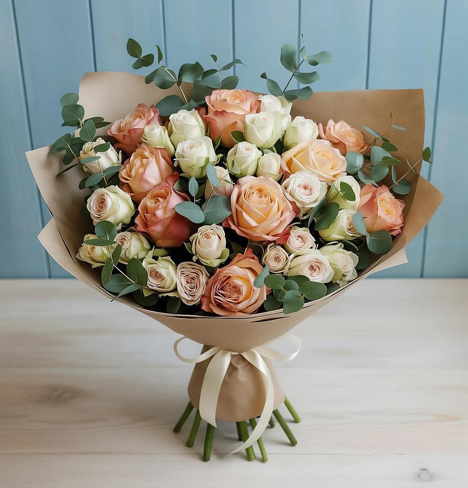 Букет цветов из: Альстромерии и Розы в Вихоревке