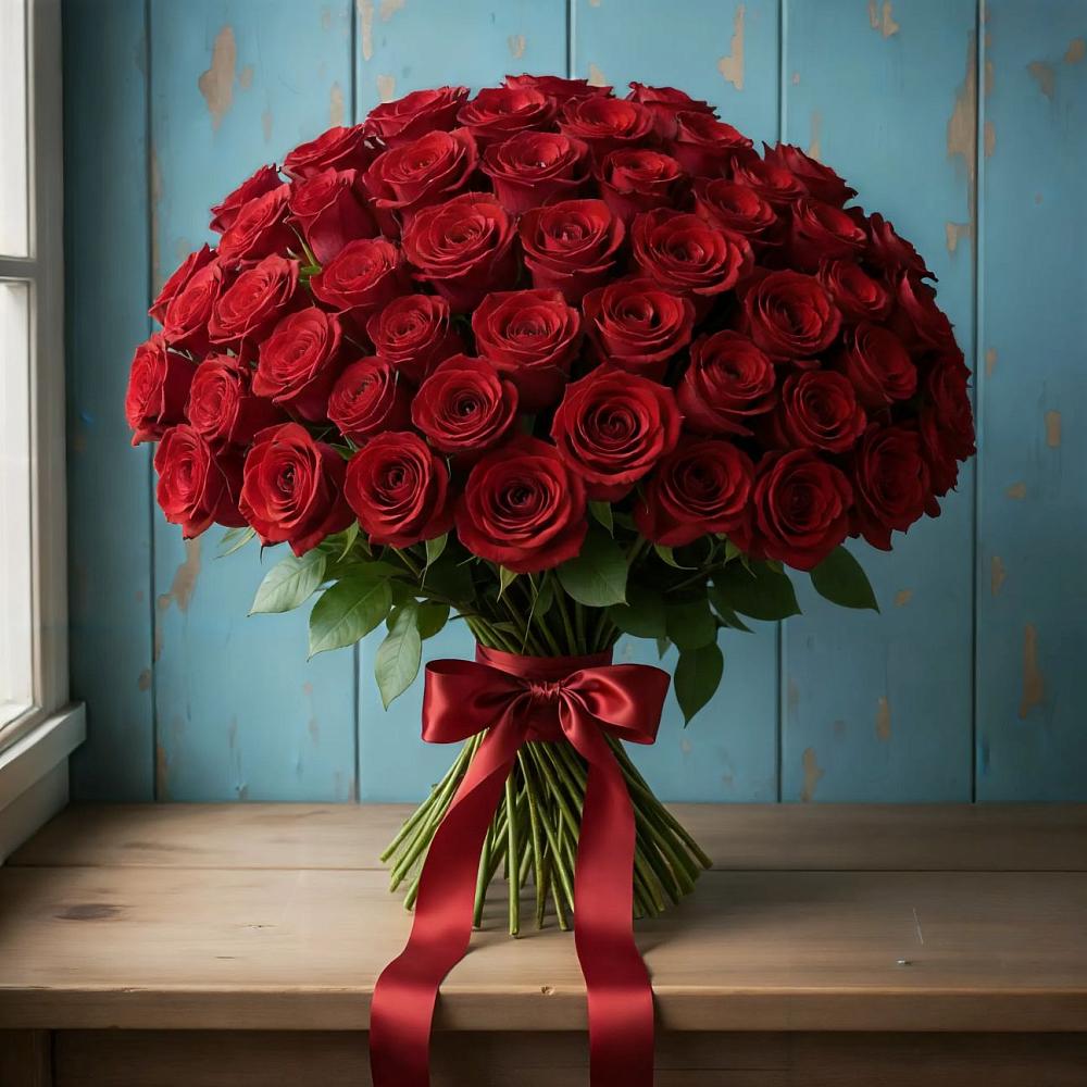 Букет Красные розы Блэк Меджик в Вихоревке