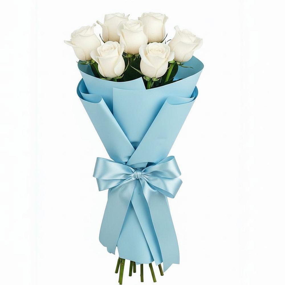 Букет 7 белых роз Проуд в Вихоревке