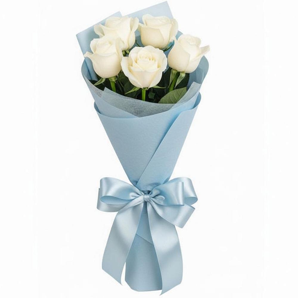 Букет 5 Белых роз Проуд в Вихоревке