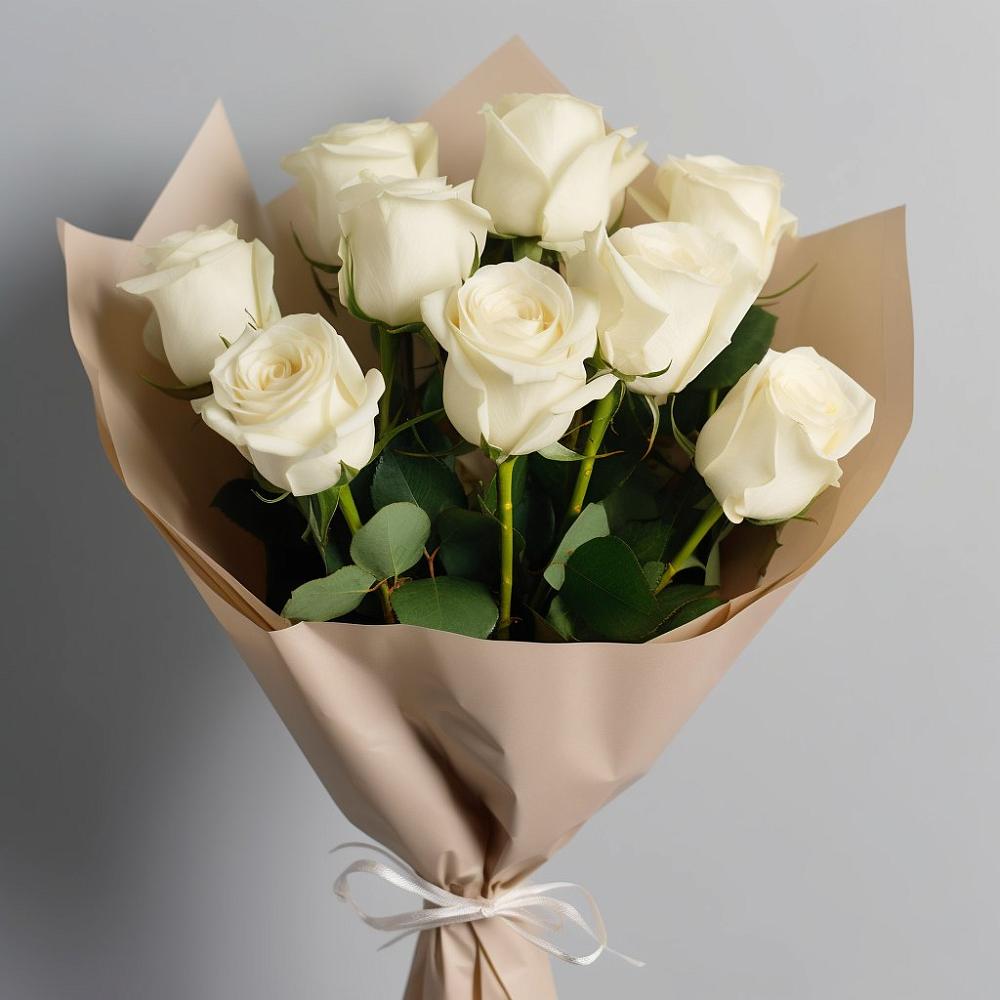 Букет 9 Белых роз Эдлесс Лав в Вихоревке