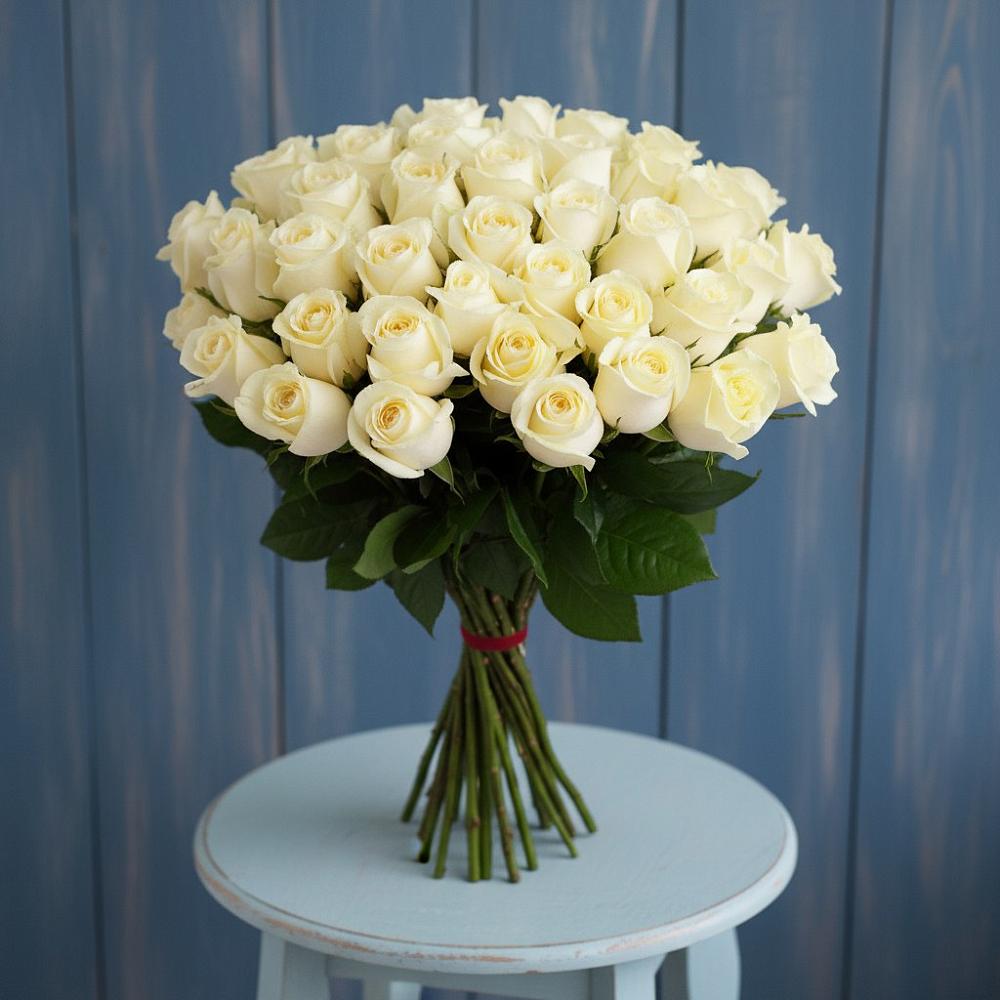 Букет 51 Белая роза Эдлесс Лав в Вихоревке