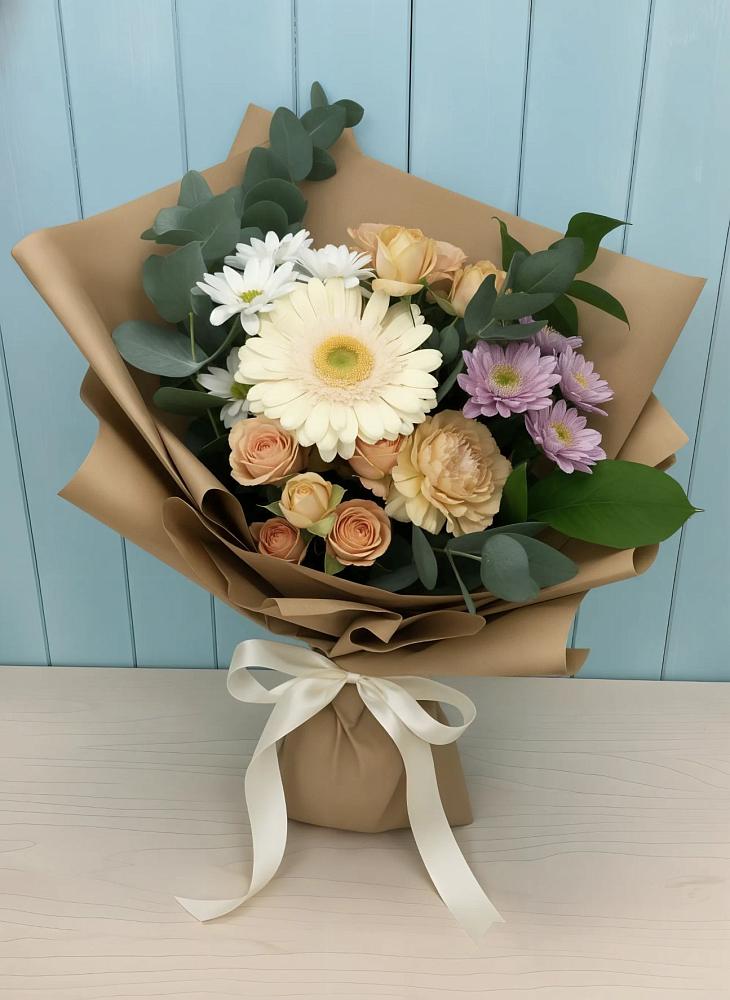 Букет цветов из: Герберы и Хризантемы в Вихоревке