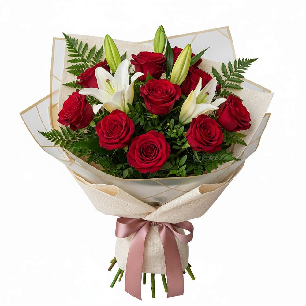 Букет цветов из: Лилии и Розы в Вихоревке