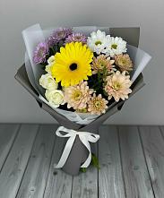 Букет цветов из:  Розы, Герберы и Хризантемы #REPLACE_PRED# Вихоревке