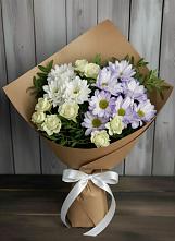 Букет цветов из:  Хризантемы и Розы #REPLACE_PRED# Вихоревке