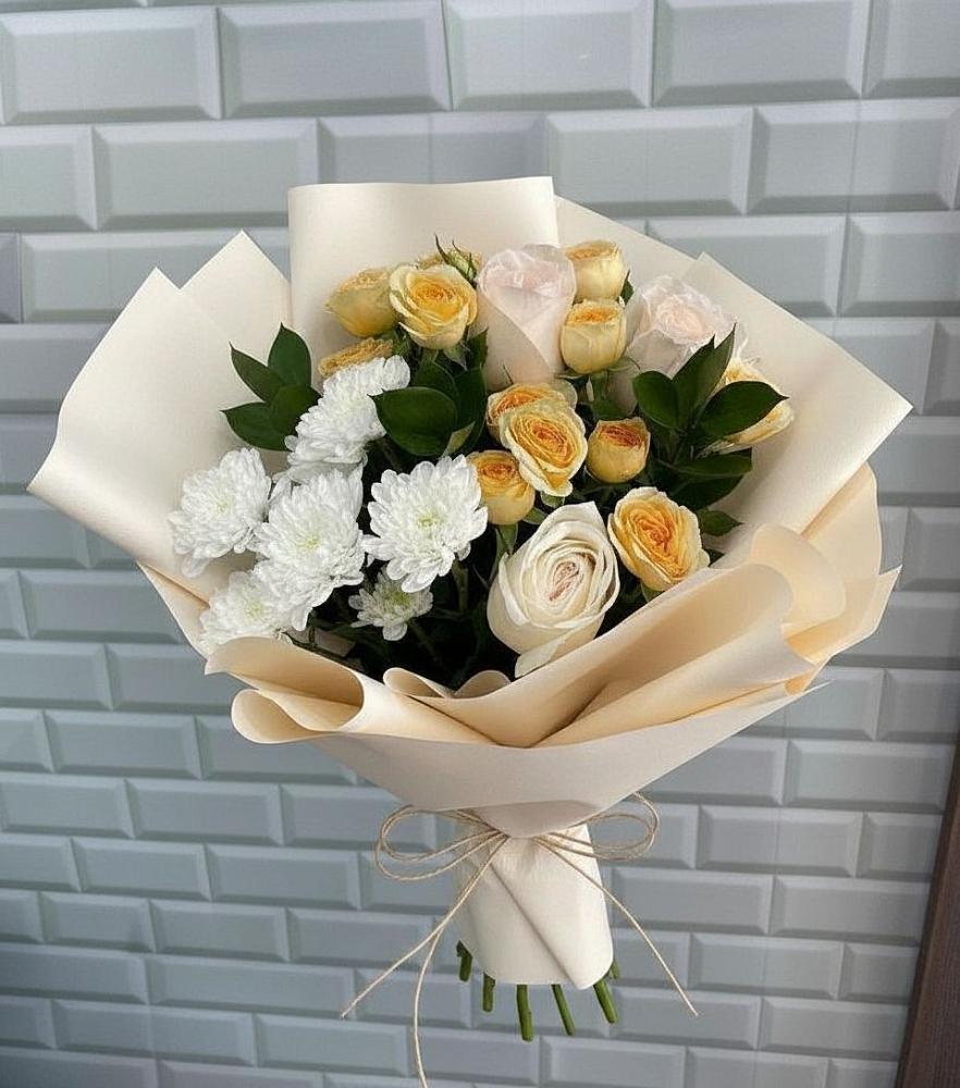 Букет цветов из: Розы и Хризантемы в Вихоревке