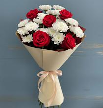 Букет цветов из:  Розы и Хризантемы в Вихоревке