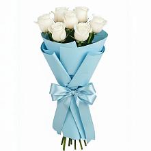 Букет 7 белых роз Проуд в Вихоревке