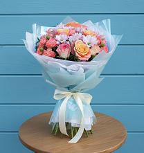 Букет цветов из:  Хризантемы и Розы в Вихоревке