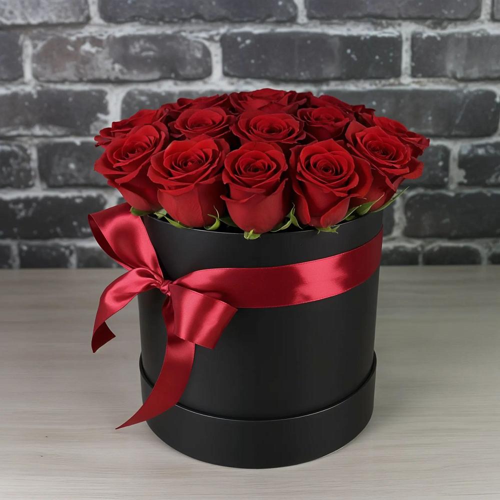 Цветочная композиция из Розы в шляпной коробке в Вихоревке