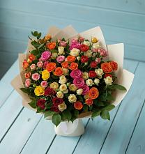 Букет Микс из разноцветных кустовых роз #REPLACE_PRED# Вихоревке